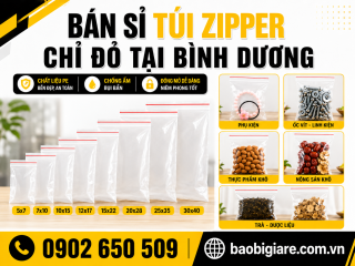 Bán sỉ túi zip chỉ đỏ Bình Dương