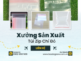 Xưởng sản xuất túi zip chỉ đỏ