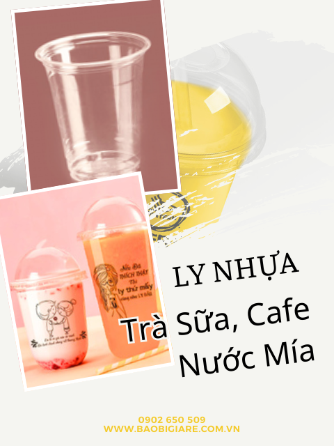 Ly nhựa cafe, trà sữa, nước mía...