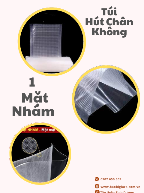 Túi hút chân không 1 mặt nhám