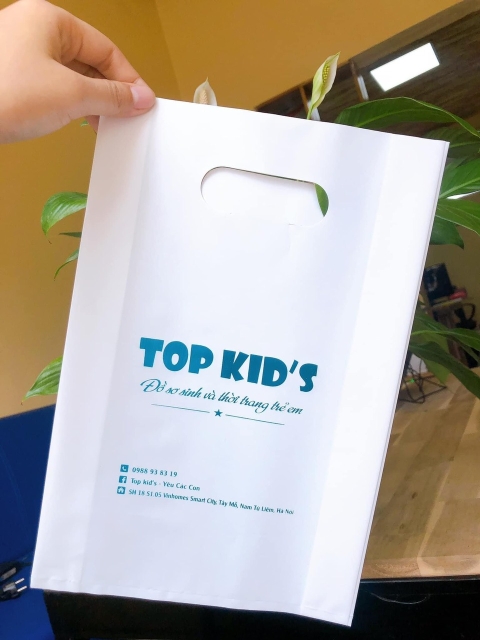 In túi pe đục lỗ cho shop thời trang trẻ em